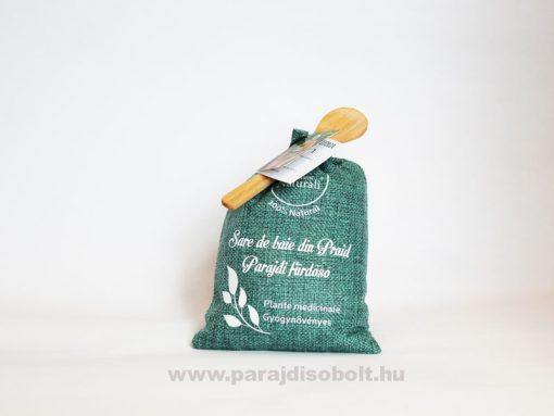 A Fürdősó Mentás parajdi fürdősó 600 g, kicsi zsákban (ajándék kanállal) 3 alkalomra elegendő, ami ízelítőt ad a fürdés otthoni élményének folyamatából.